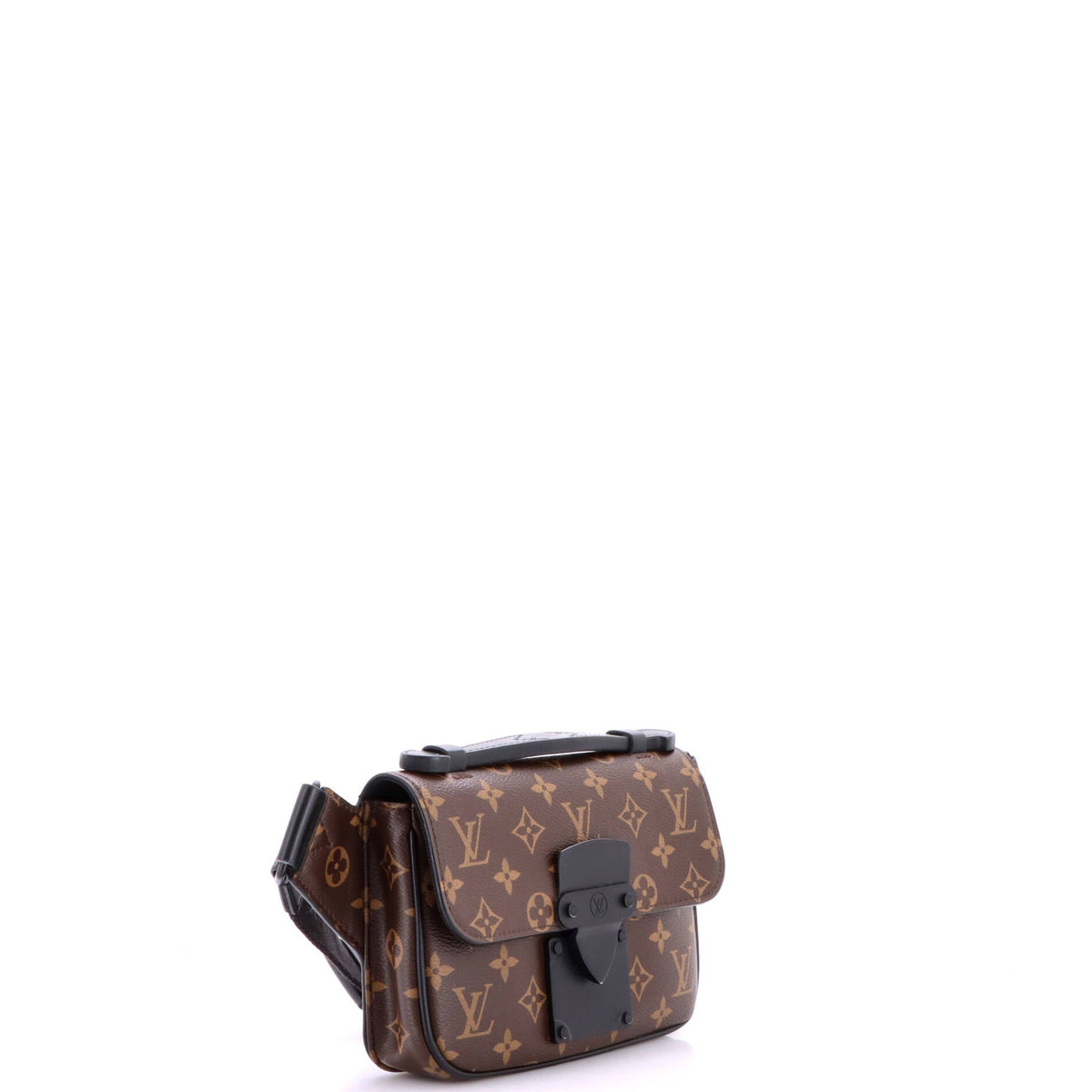 S Lock Sling Bag Macassar Monogram Canvas