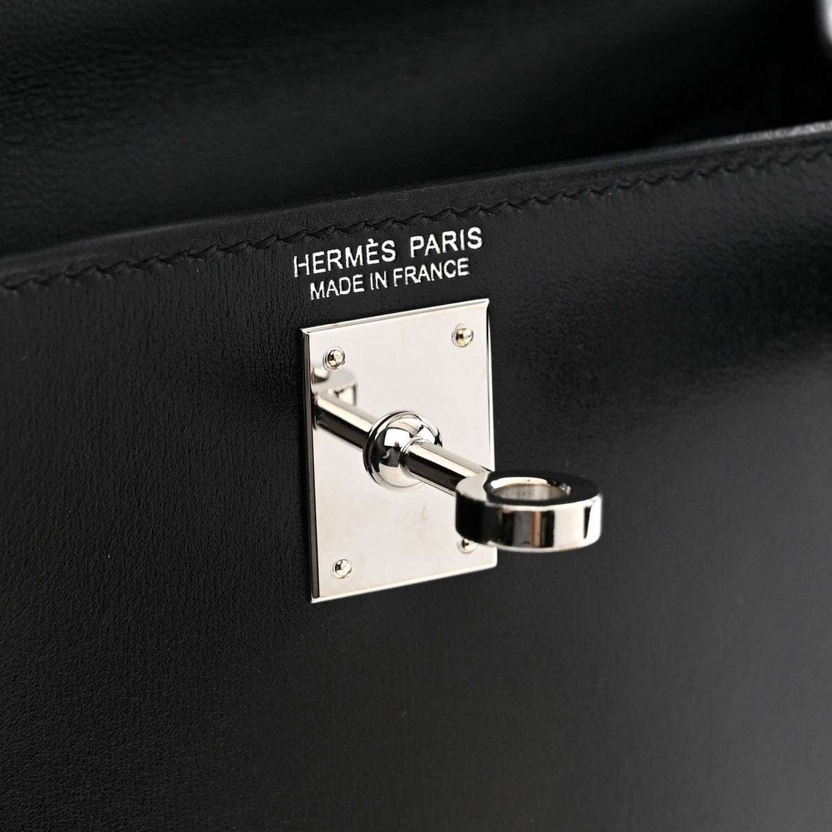 Hermès Box Calfskin Mini Kelly Sellier 20 Black