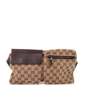 Vintage Double Belt Bag GG Canvas with Leather