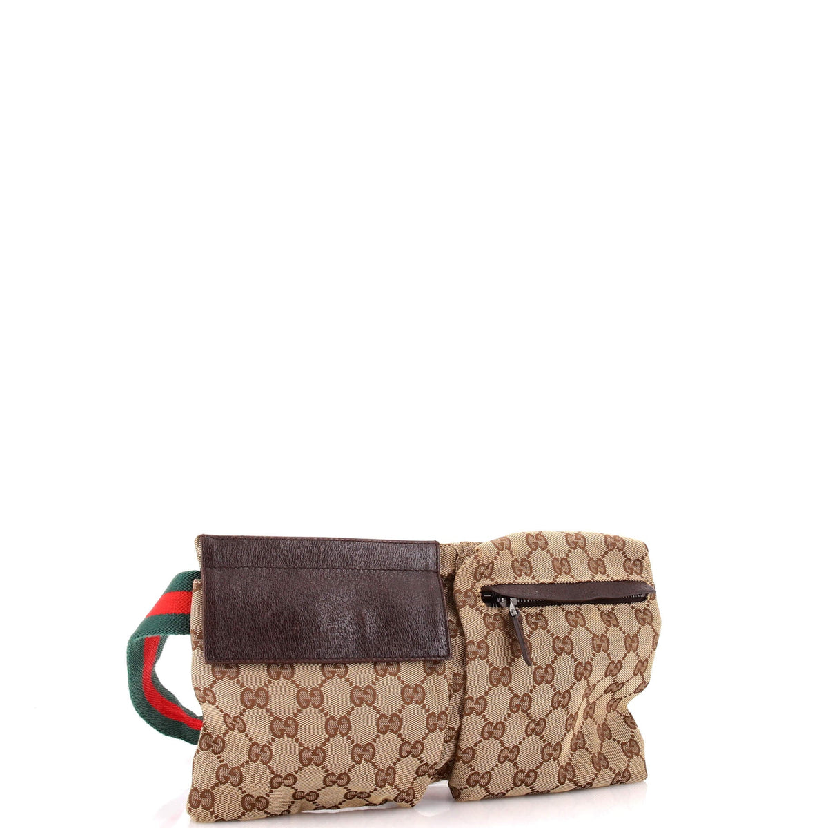 Vintage Double Belt Bag GG Canvas with Leather
