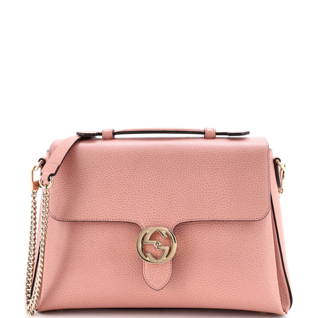Interlocking Top Handle Bag Leather Medium