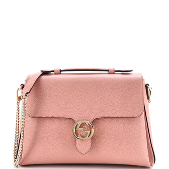 Interlocking Top Handle Bag Leather Medium