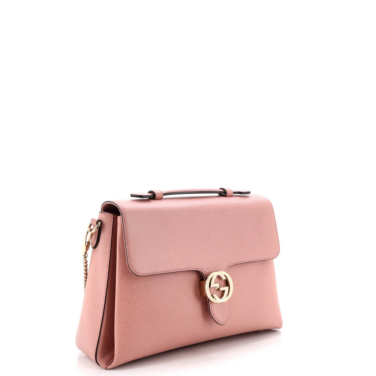 Interlocking Top Handle Bag Leather Medium