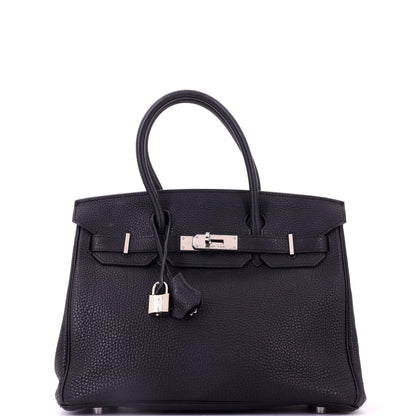 Birkin Handbag Noir Togo with Palladium Hardware 30