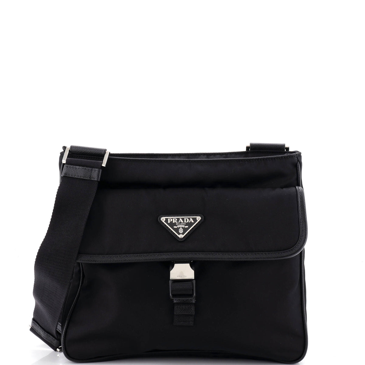 Buckle Flap Messenger Bag Re-Nylon Medium