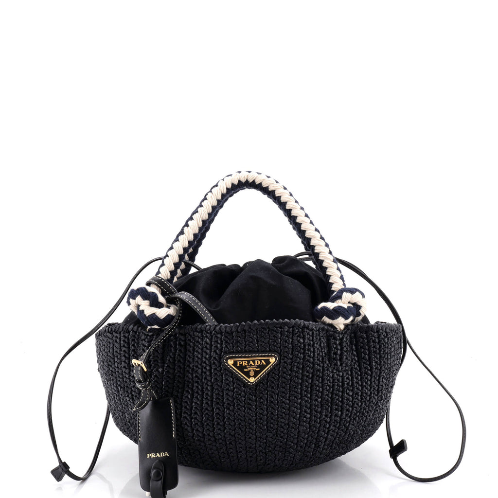 Basket Tote Crochet Raffia Small