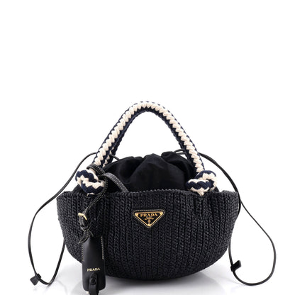Basket Tote Crochet Raffia Small