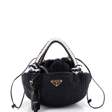 Basket Tote Crochet Raffia Small