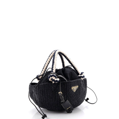 Basket Tote Crochet Raffia Small