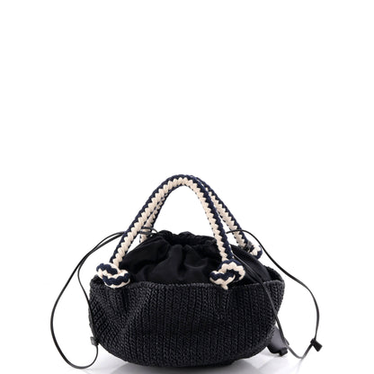 Basket Tote Crochet Raffia Small