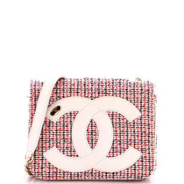 CC Mania Flap Bag Tweed with Lambskin Small