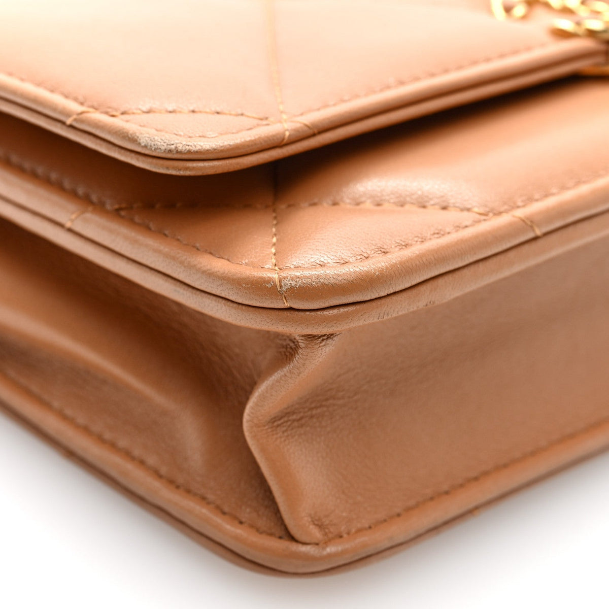 Chanel Lambskin Quilted 19 Wallet On Chain WOC Brown 1984334