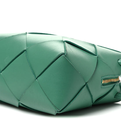 Bottega Veneta Lambskin Maxi Intrecciato Small Cassette Camera Bag Mermaid