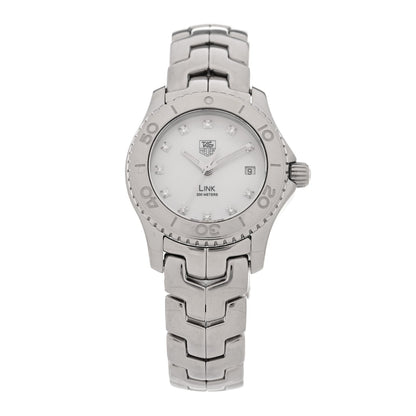 Tag Heuer Stainless Steel Diamond Mother of Pearl 27mm Link Quartz Watch WJ1319
