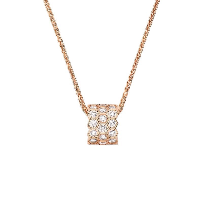 18K Rose Gold Diamond Chaumet Bee My Love Pendant
