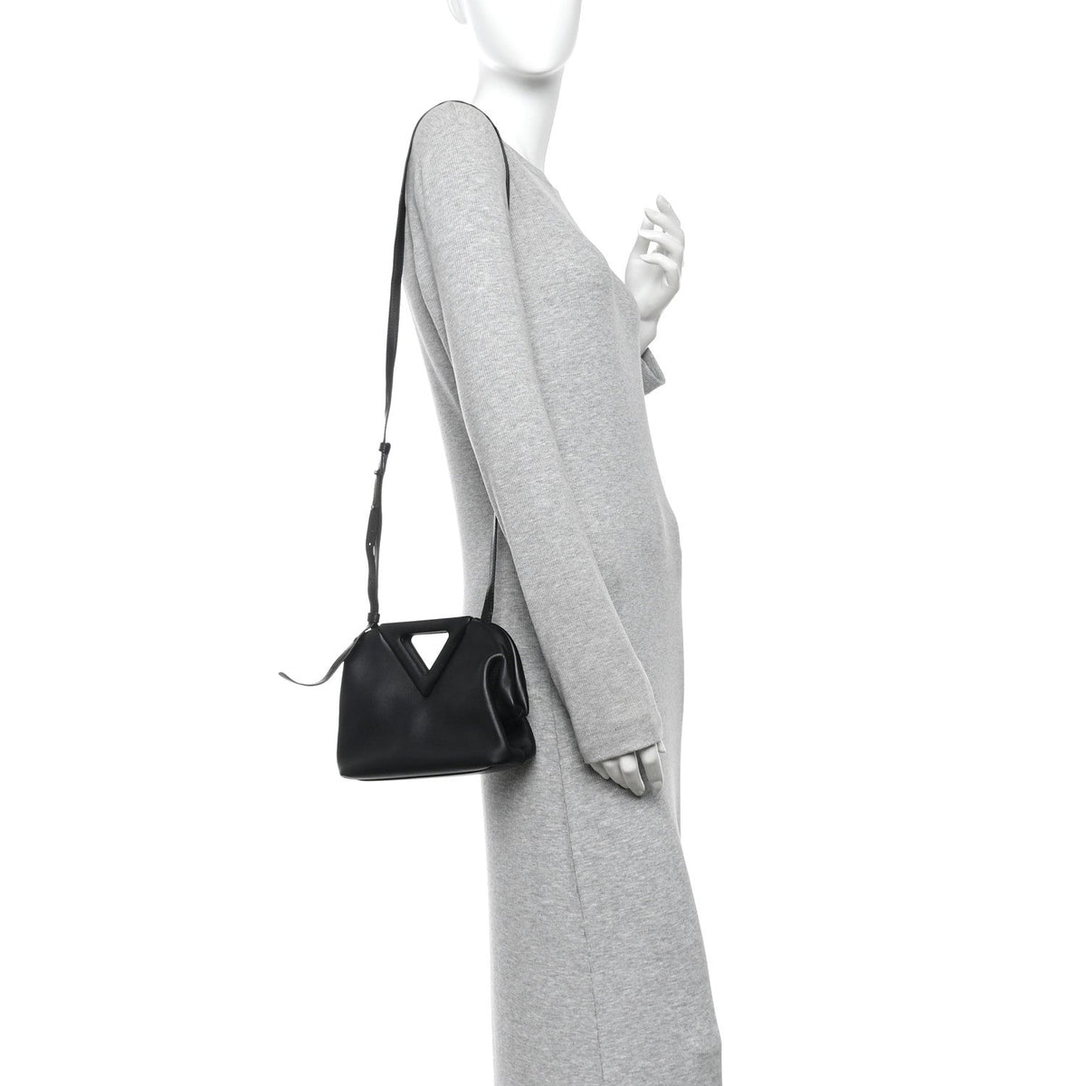Bottega Veneta Calfskin Small The Point Triangle Bag Black