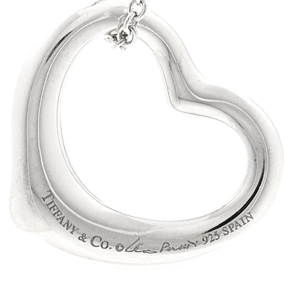 Tiffany Sterling Silver Elsa Peretti 22mm Open Heart Pendant Necklace