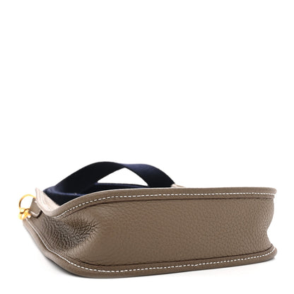 Hermes Taurillon Clemence Amazone Evelyne TPM Etoupe Bleu Indigo
