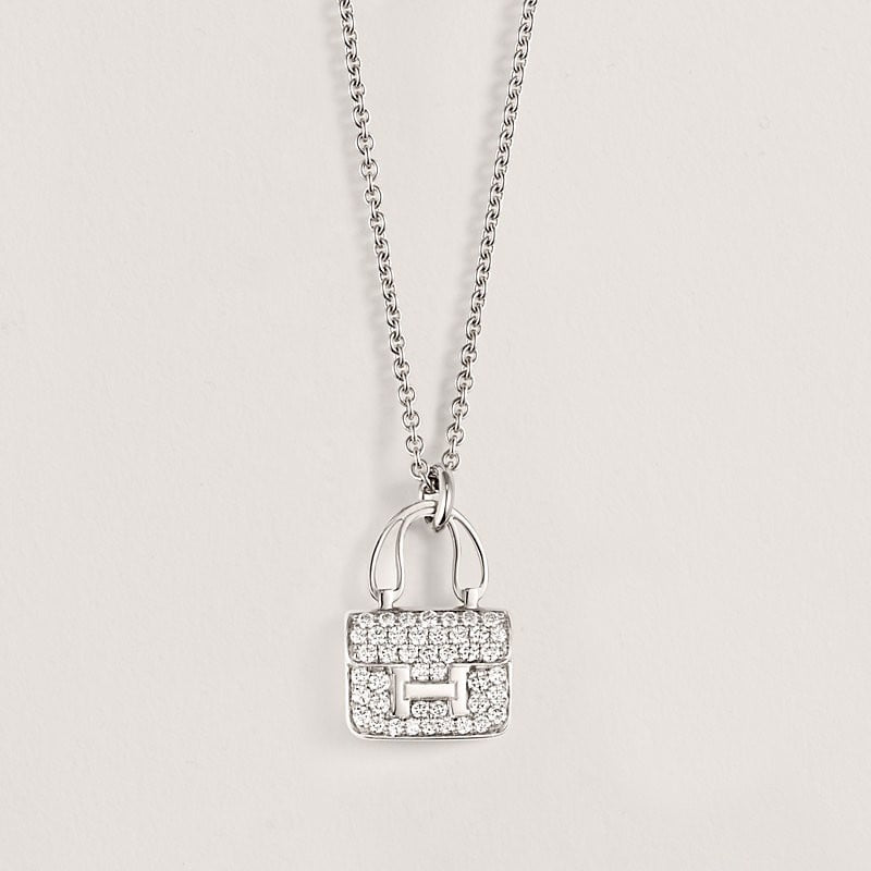 18K Gold Diamond Hermes Amulettes Constance Pendant