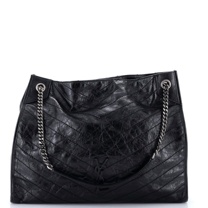 Niki Shopping Tote Matelasse Chevron Leather Large
