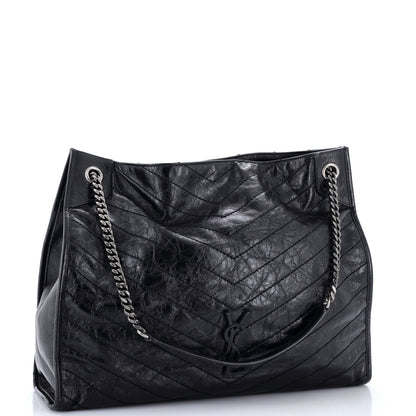 Niki Shopping Tote Matelasse Chevron Leather Large