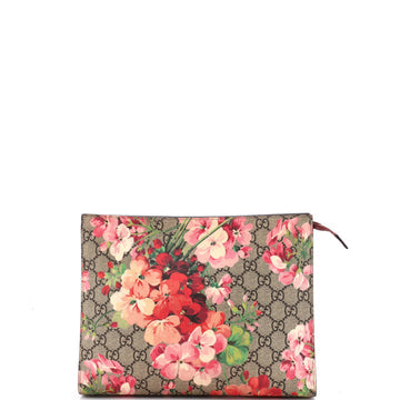 Toiletry Pouch Blooms Print GG Coated Canvas Large