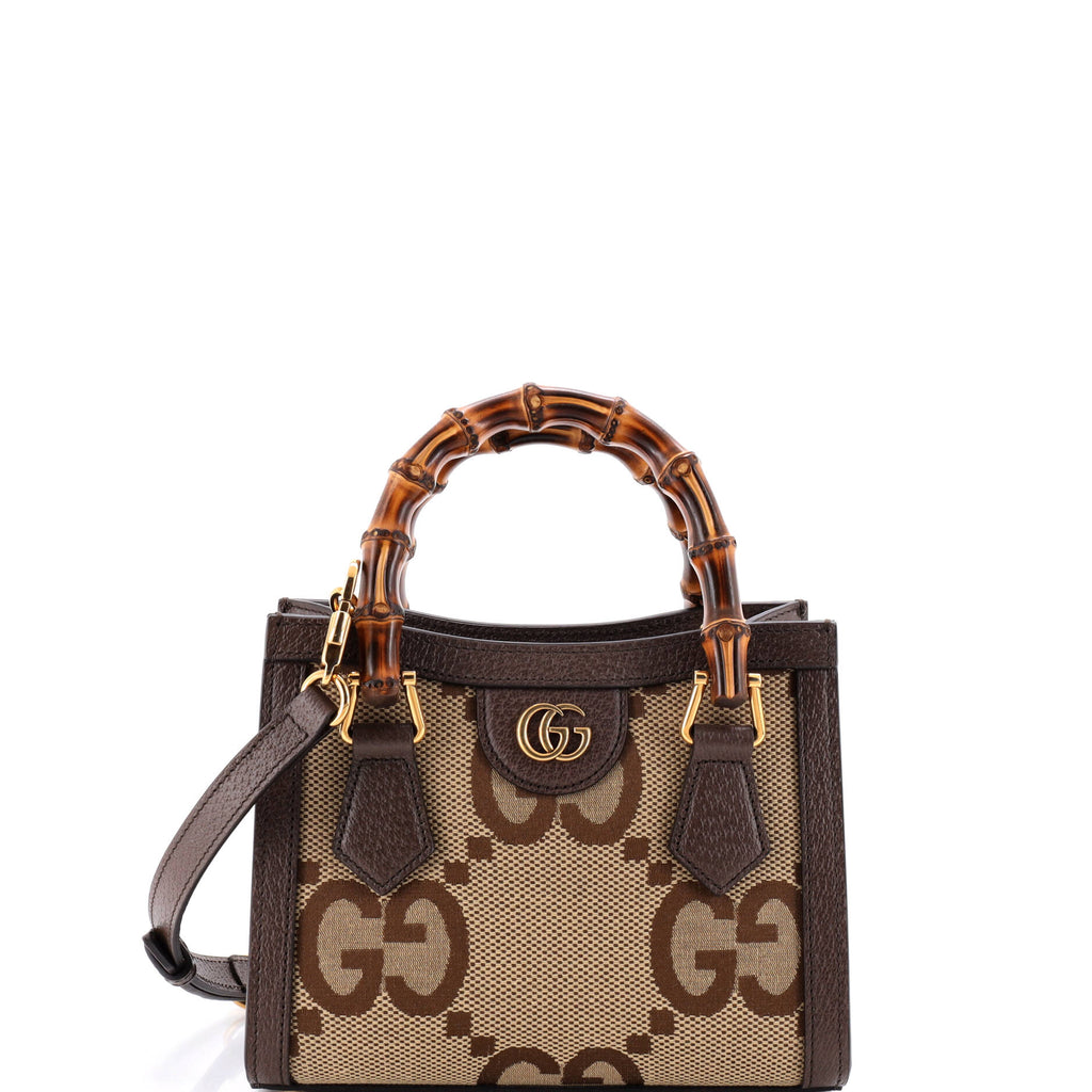 Diana NM Bamboo Handle Tote Jumbo GG Canvas Mini