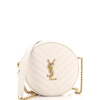 Vinyle Round Camera Bag Matelasse Chevron Leather