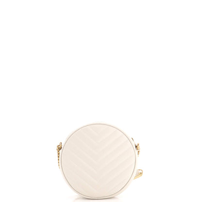 Vinyle Round Camera Bag Matelasse Chevron Leather