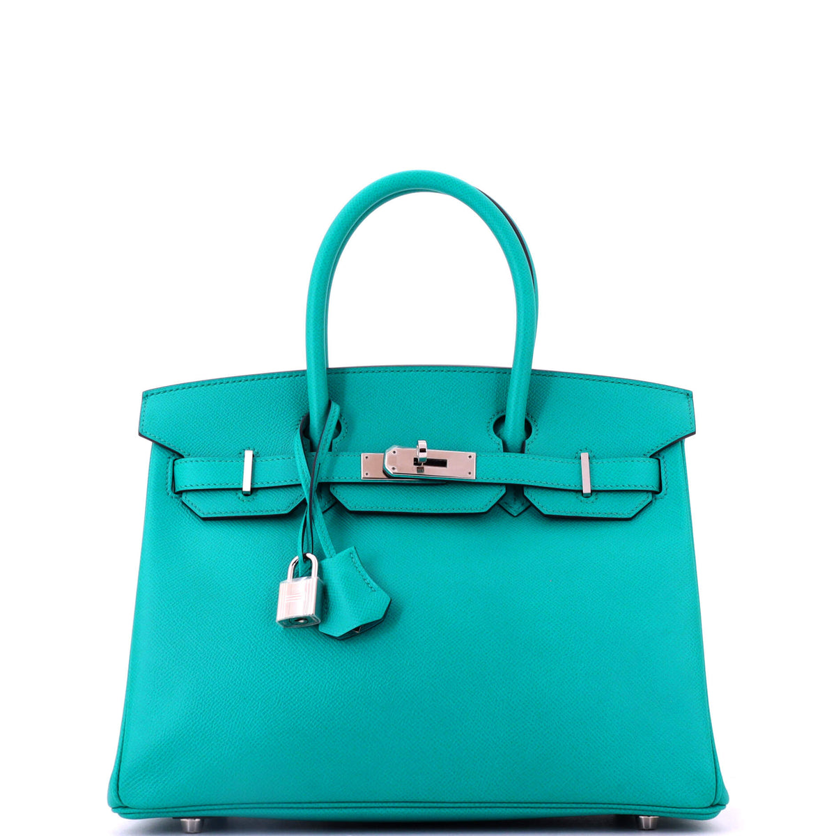 Birkin Handbag Bleu Paon Epsom with Palladium Hardware 30