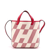 Cabas H en Biais Tote Canvas with Leather 27