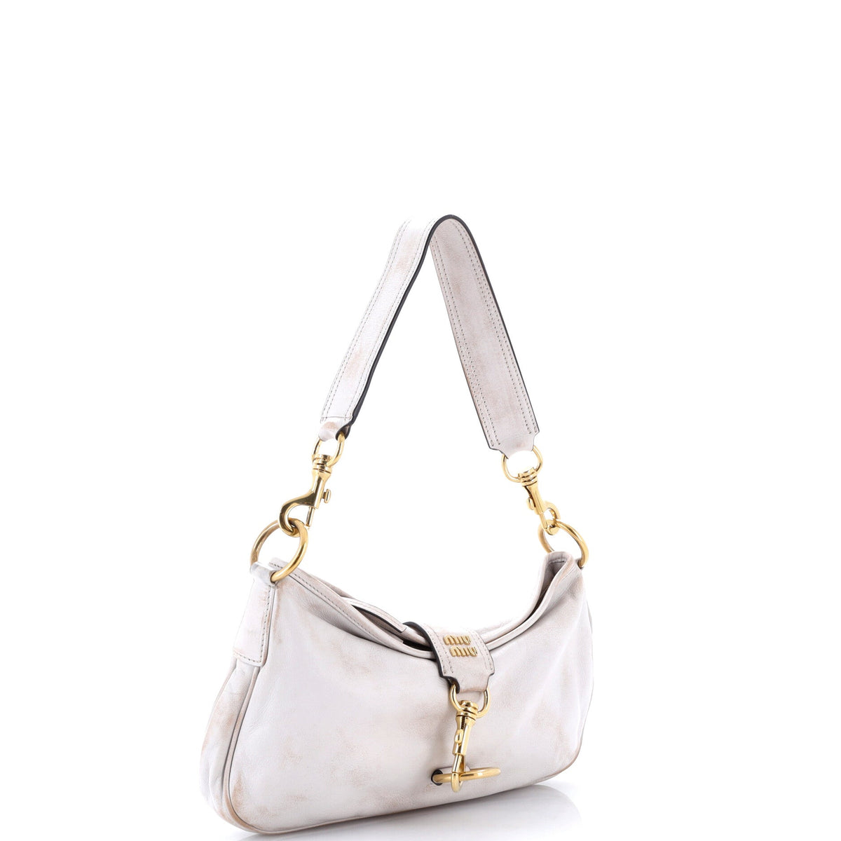 Snap Hook Shoulder Bag Aged Leather