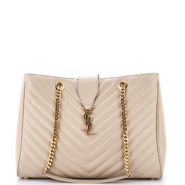 Classic Monogram Shopper Matelasse Chevron Leather Large