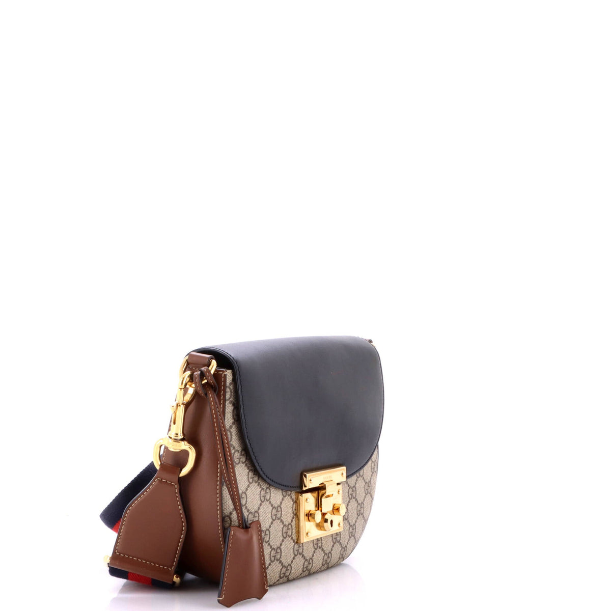 Padlock Saddle Shoulder Bag GG Coated Canvas and Leather Medium