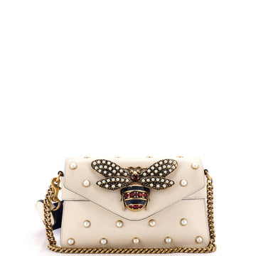 Broadway Pearly Bee Shoulder Bag Embellished Leather Mini