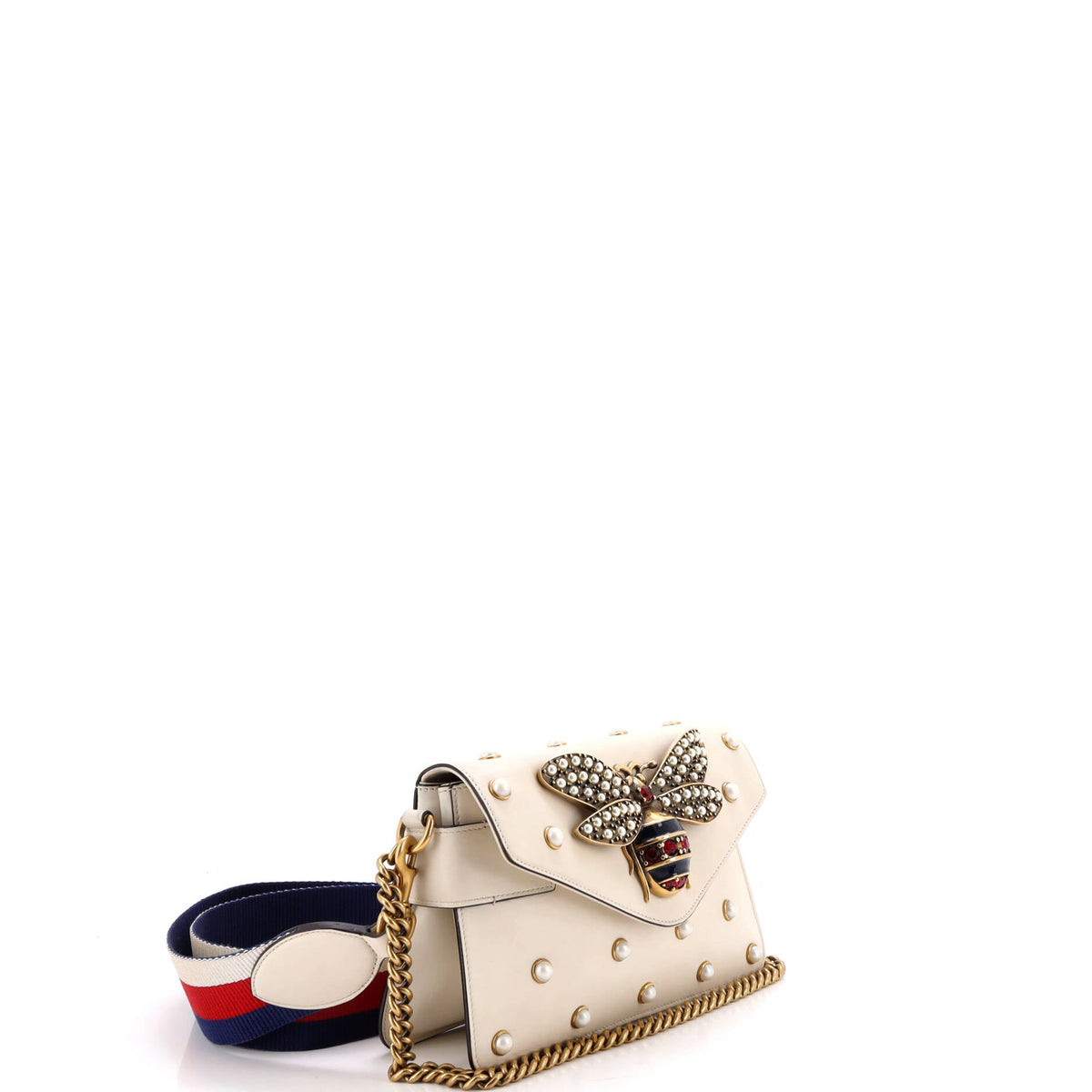 Broadway Pearly Bee Shoulder Bag Embellished Leather Mini