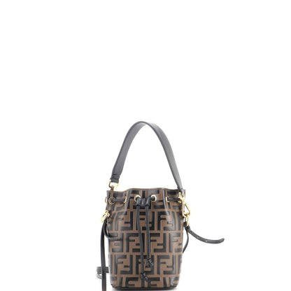 Mon Tresor Bucket Bag Zucca Embossed Leather Mini