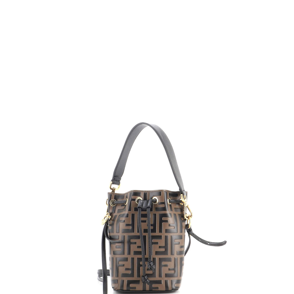 Mon Tresor Bucket Bag Zucca Embossed Leather Mini