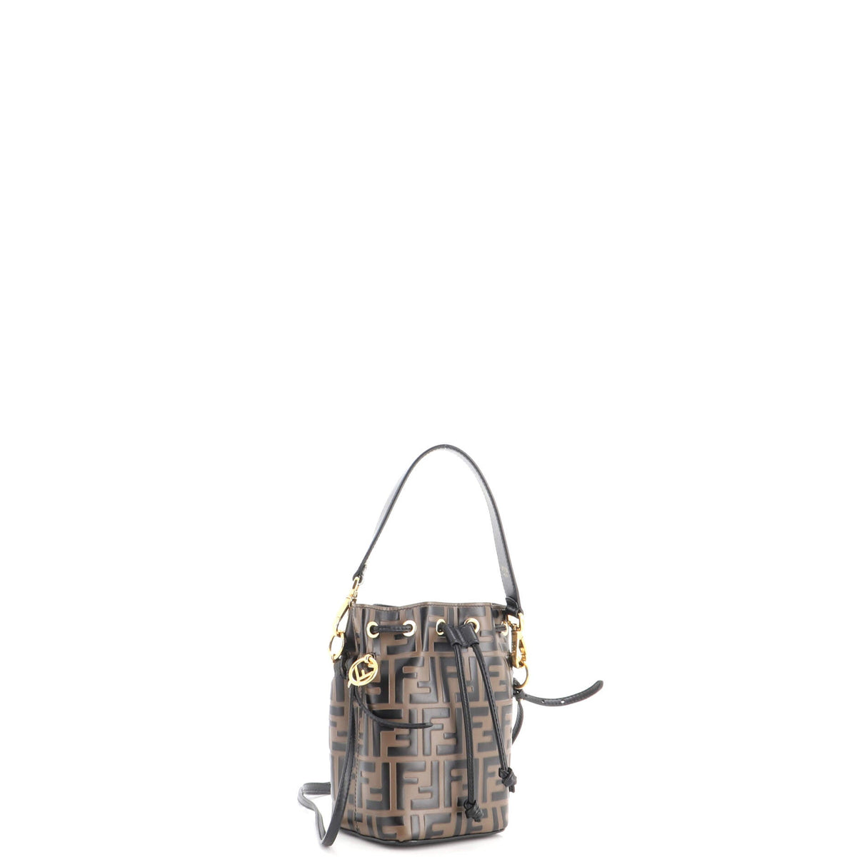 Mon Tresor Bucket Bag Zucca Embossed Leather Mini