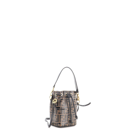Mon Tresor Bucket Bag Zucca Embossed Leather Mini