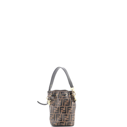 Mon Tresor Bucket Bag Zucca Embossed Leather Mini