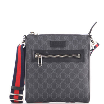 Web Strap Front Zip Messenger Bag GG Coated Canvas Small