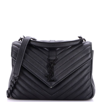 Classic Monogram College Bag Matelasse Chevron Leather Medium