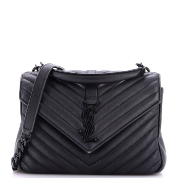 Classic Monogram College Bag Matelasse Chevron Leather Medium