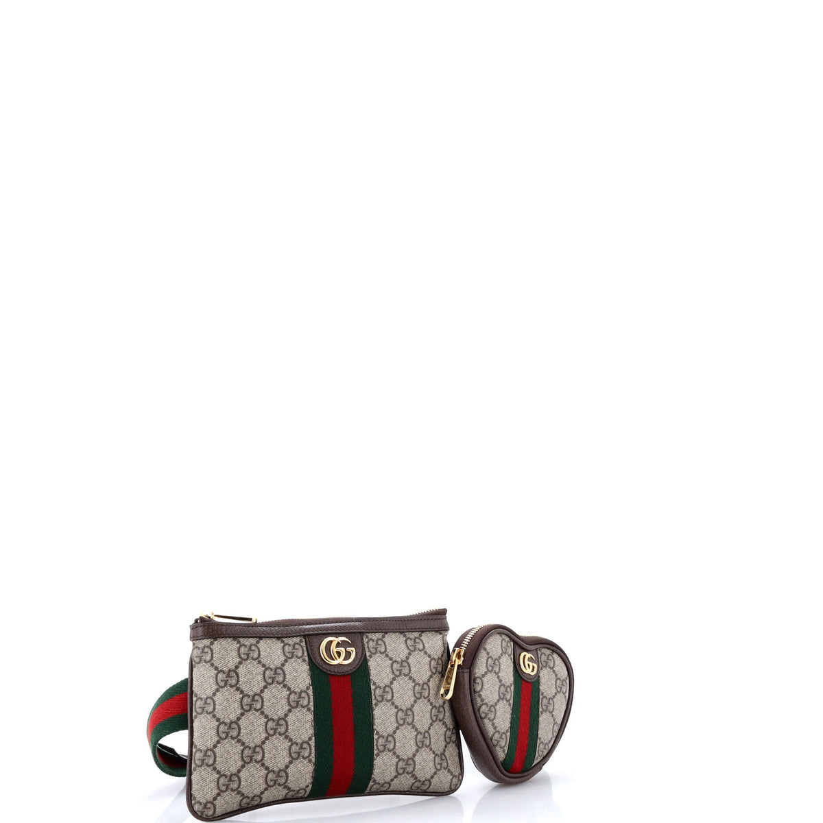 Ophidia Heart Utility Double Belt Bag GG Coated Canvas