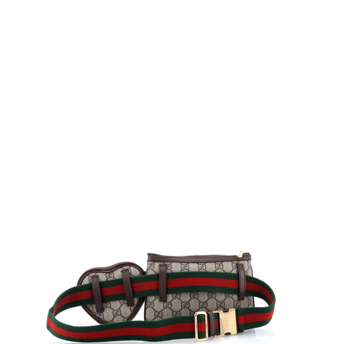 Ophidia Heart Utility Double Belt Bag GG Coated Canvas