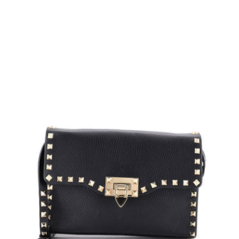 Rockstud Flip Lock Flap Bag Leather Medium