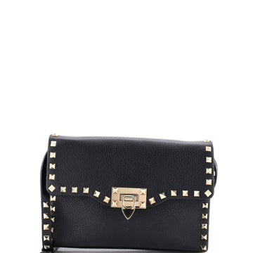 Rockstud Flip Lock Flap Bag Leather Medium