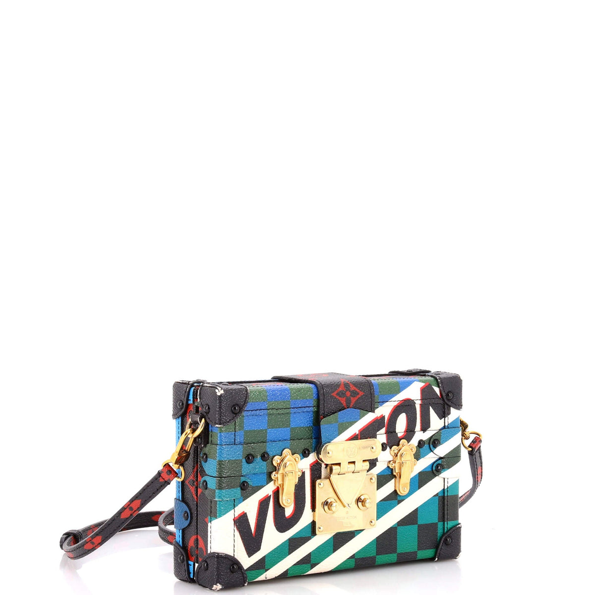 Petite Malle Handbag Limited Edition Race Print Canvas