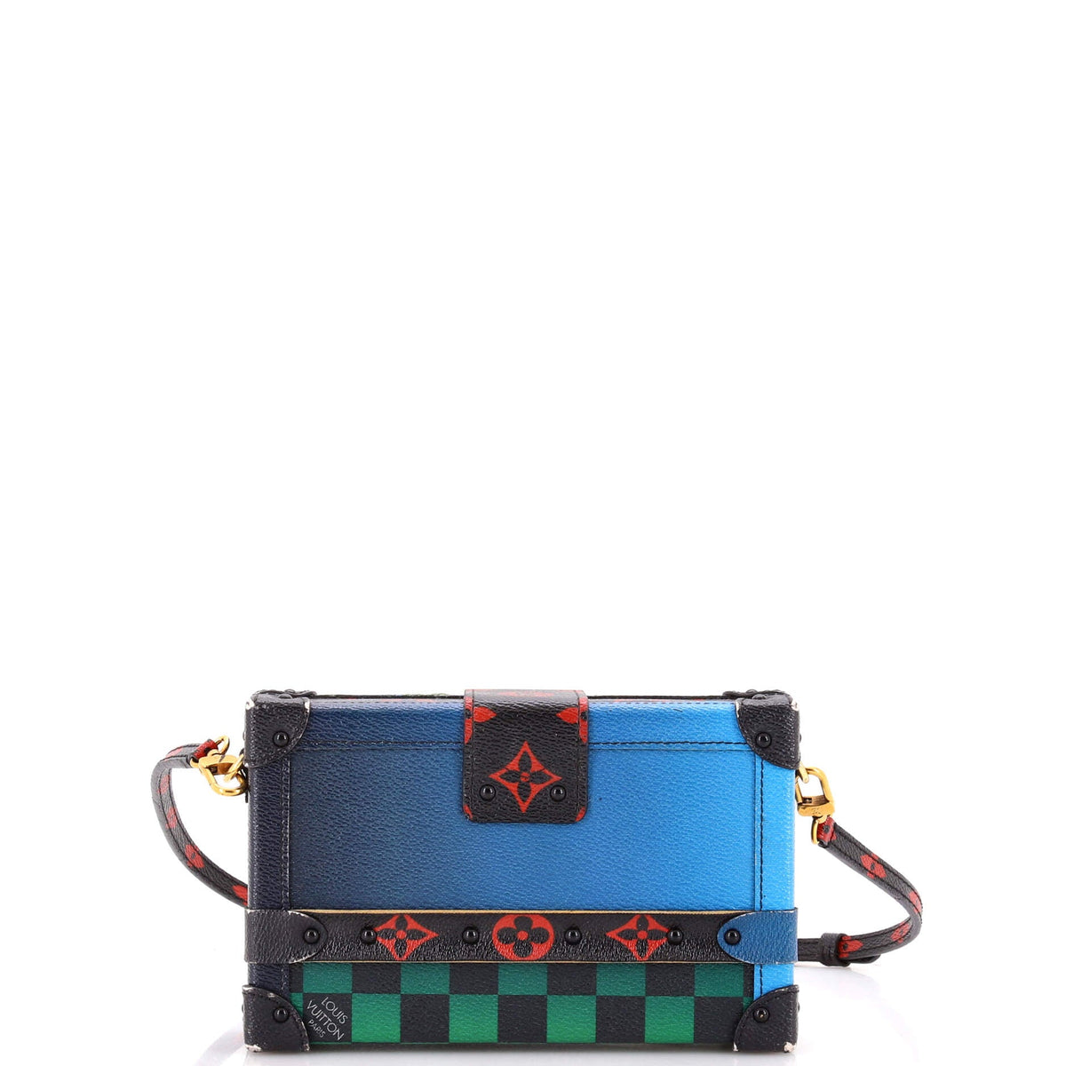 Petite Malle Handbag Limited Edition Race Print Canvas